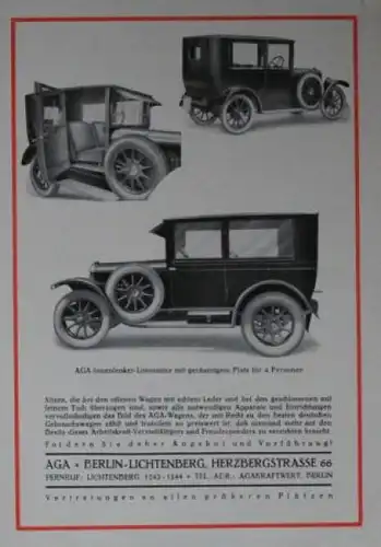 AGA Automobile Modellprogramm 1925 Automobilprospekt (0370)