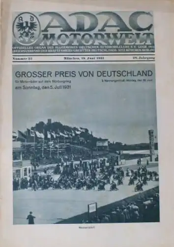 "ADAC Motorwelt" Automobilclub-Zeitschrift 1931 (0427)
