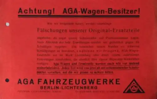 AGA Automobile 1931 Briefkorrespondenz (0455)