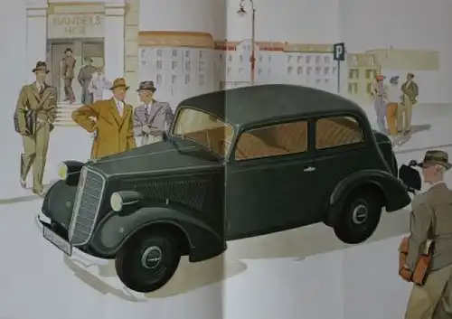 Opel 6 Zylinder Modellprogramm 1936 Automobilprospekt (0582)