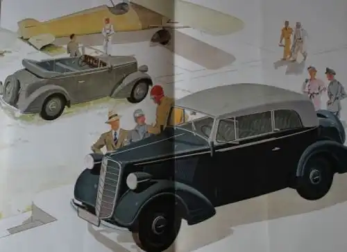 Opel 6 Zylinder Modellprogramm 1936 Automobilprospekt (0582)