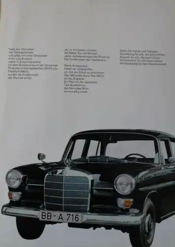 Mercedes-Benz Taxi 200 D Modellprogramm 1966 "Sicher, wirtschaftlich, zuverlässig" Automobilprospekt (0612)
