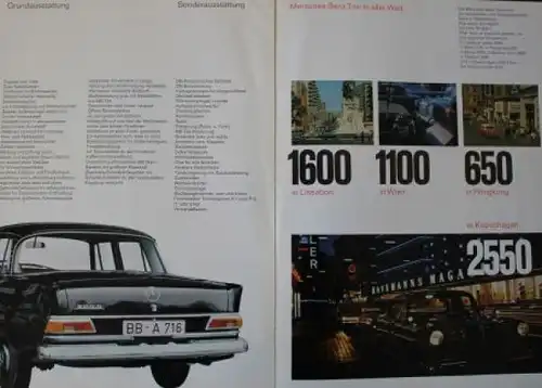 Mercedes-Benz Taxi 200 D Modellprogramm 1966 "Sicher, wirtschaftlich, zuverlässig" Automobilprospekt (0612)