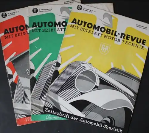 "Automobil Revue" Automobil-Magazin 1940 drei Ausgaben (0626)
