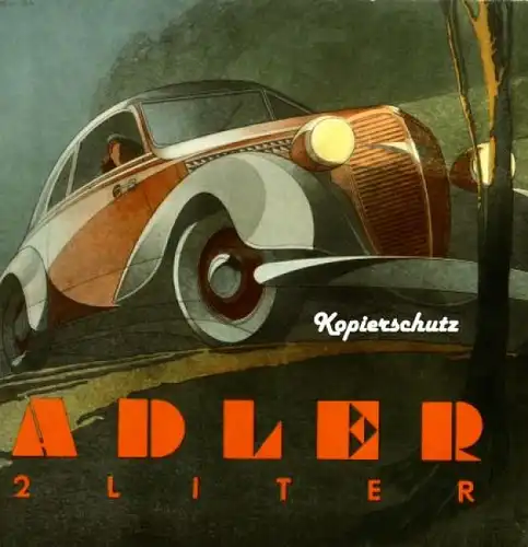 Adler Werke 2 Liter Werbe-Plakat Reuters-Motiv 1939 (0471)