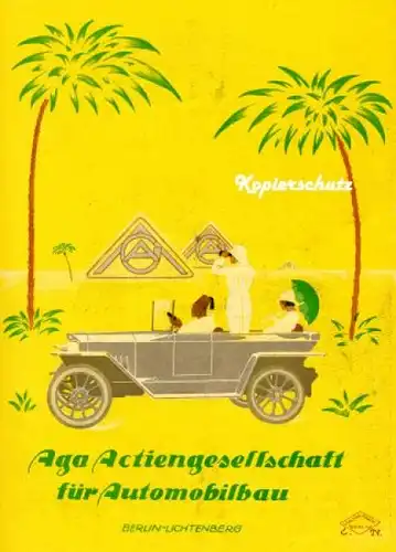 AGA für Automobilbau Werbe-Plakat 1922 (0474)