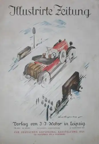 "Illustrierte Zeitung" Gesellschafts-Magazin 1925 Automobil-Ausstellung Weber-Verlag (0724)