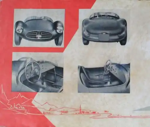 Maserati Sport 2000 Modellprogramm 1954 Automobilprospekt (0720)
