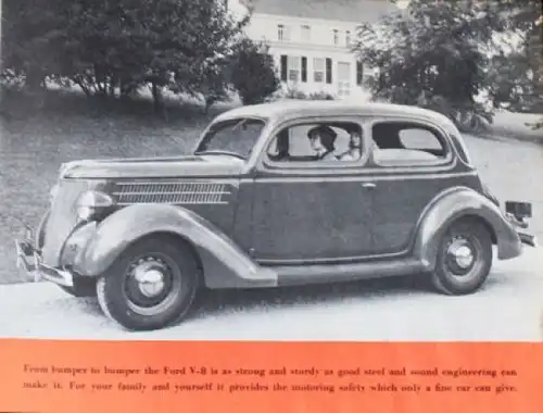 Ford V8 Modellprogramm 1936 "Fine Car Features" Automobilprospekt (0755)
