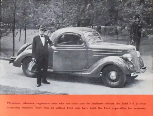 Ford V8 Modellprogramm 1936 "Fine Car Features" Automobilprospekt (0755)