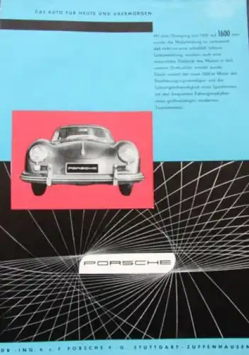 Porsche 356 Modellprogramm 1955 Automobilprospekt (0718)