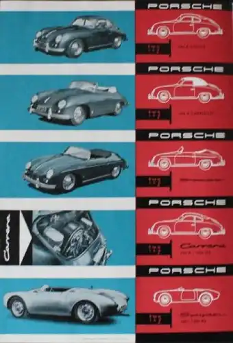 Porsche 356 Modellprogramm 1955 Automobilprospekt (0718)