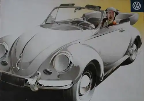 Volkswagen Käfer Cabriolet Modellprogramm 1956 Reuters-Motive Automobilprospekt (0798)