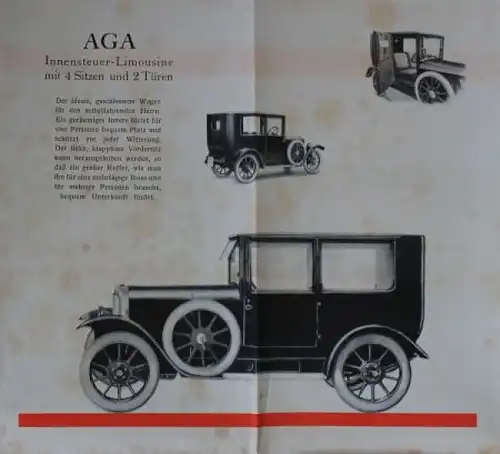 AGA Automobile Modellprogramm 1929 "Der beste deutsche Gebrauchtswagen" Automobilprospekt (0785)