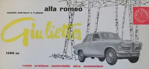 Alfa Romeo Giulietta 1300 Modellprogramm 1958 Automobilprospekt (0764)