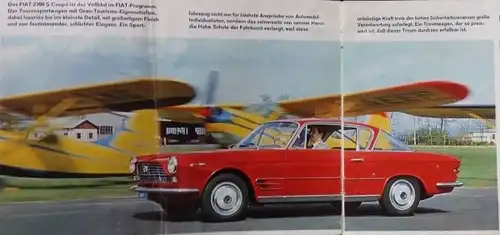 Fiat 2300 S Coupe Modellprogramm 1965 Automobilprospekt (0888)