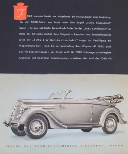 Ford V8 Modellprogramm 1936 Automobilprospekt (0861)