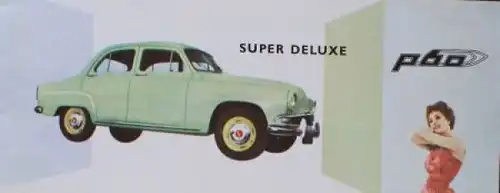 Simca Aronde P 60 Deluxe Modellprogramm 1958 Automobilprospekt (0894)