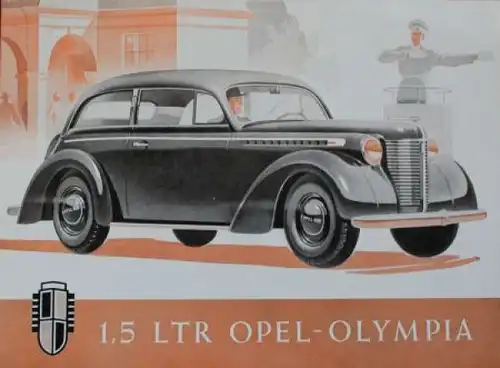 Opel Olympia 1,5 Liter Modellprogramm 1938 Automobilprospekt (0899)