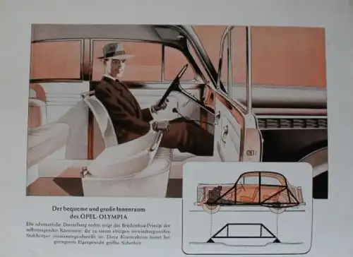 Opel Olympia Modellprogramm 1938 Automobilprospekt (0899)