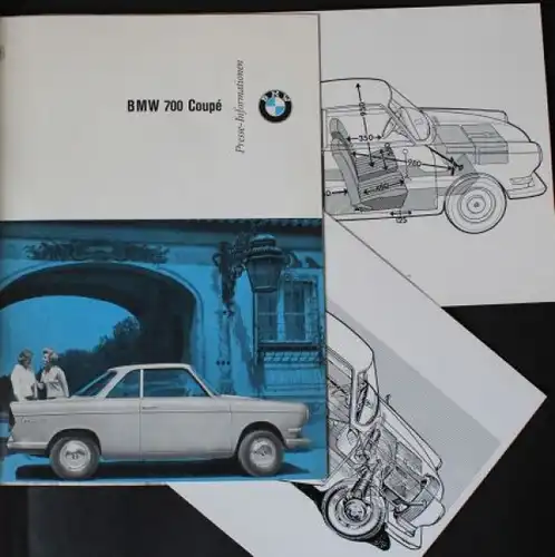 BMW 700 Coupe Modellprogramm 1959 "Presse-Information" Automobil-Pressemappe (1144)