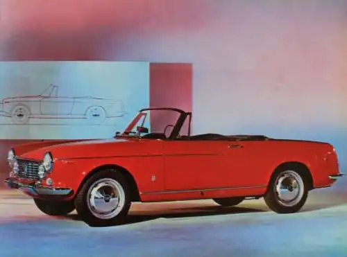 Fiat 1600 S Cabriolet Modellprogramm 1963 Automobilprospekt (0912)