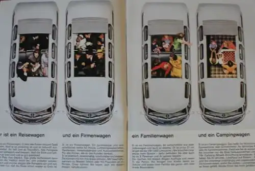 Volkswagen T1 Transporter Modellprogramm 1965 "Wie vielseitig ist der VW-Neunsitzer?" Automobilprospekt (1381)