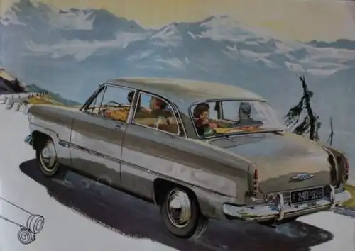 Ford Taunus 12 M Modellprogramm "Ein Meisterstück von Ford" 1951 Gotschke-Motive Automobilprospekt (1236)