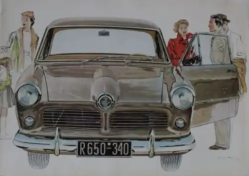 Ford Taunus 12 M Modellprogramm "Ein Meisterstück von Ford" 1951 Gotschke-Motive Automobilprospekt (1236)