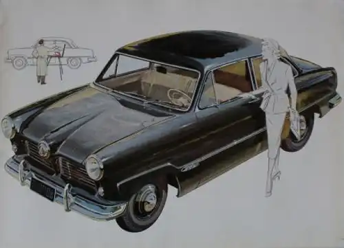 Ford Taunus 12 M Modellprogramm "Ein Meisterstück von Ford" 1951 Gotschke-Motive Automobilprospekt (1236)