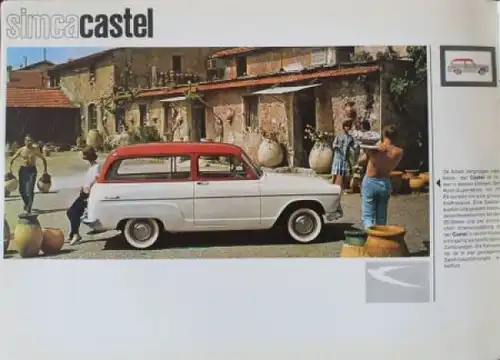 Simca Modellprogramm 1958 Automobilprospekt (0914)