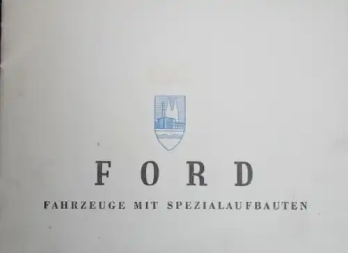 Ford Modellprogramm 1950 "Fahrzeuge mit Spezialaufbauten" Automobilprospekt (0915)