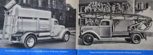 Ford Modellprogramm 1950 "Fahrzeuge mit Spezialaufbauten" Automobilprospekt (0915)