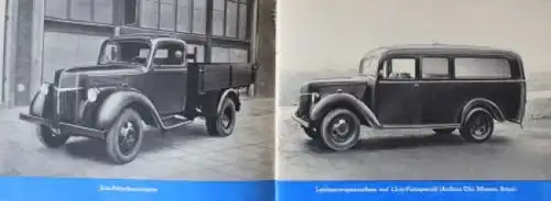 Ford Modellprogramm 1950 "Fahrzeuge mit Spezialaufbauten" Automobilprospekt (0915)