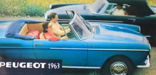 Peugeot Modellprogramm 1963 Automobilprospekt (0929)