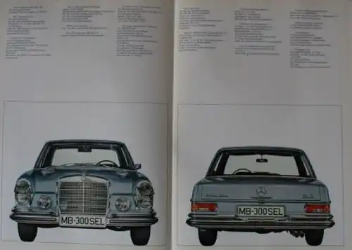 Mercedes-Benz 300 SEL 6.3 Modellprogramm 1968 Automobilprospekt (1301)