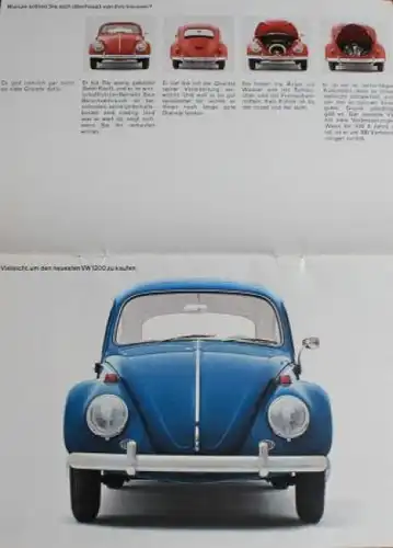 Volkswagen Käfer Modellprogramm 1964 "Bringen Sie es übers Herz?" Automobilprospekt (0974)