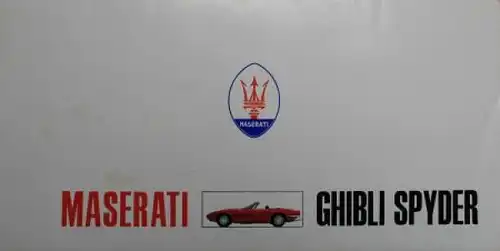 Maserati Ghibli Spyder Modellprogramm 1969 Automobilprospekt (0979)