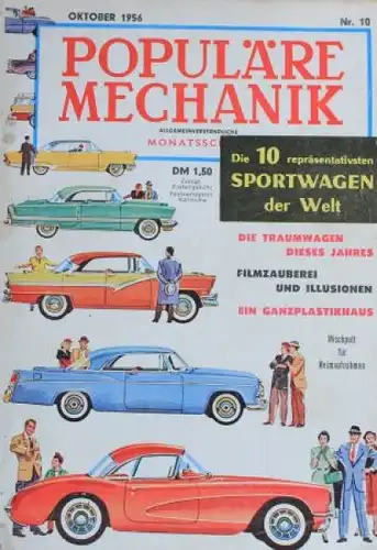 "Populäre Mechanik" 1956 Sportwagen der Welt Technik-Magazin (0985)