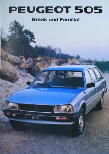 Peugeot 505 Familiale Break Modellprogramm 1982 Automobilprospekt (0990)