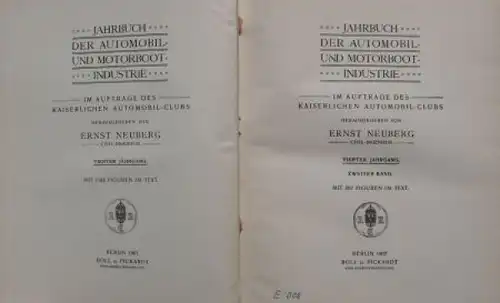 Neuberg "Jahrbuch der Automobil und Motorbootindustrie" Fahrzeugtechnik 1907 (3618)