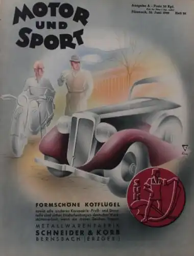 "Motor & Sport" Motor-Zeitschrift Pössneck 1940 gebundener Halbjahrgang  (3614)