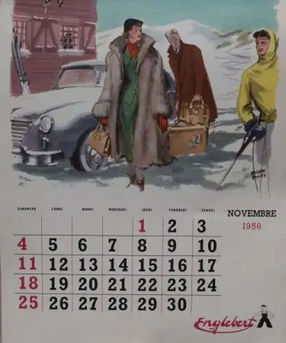 Englebert Reifen 1956 Jahreskalender (3619)