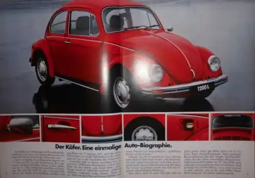 Volkswagen Käfer Modellprogramm 1977 Automobilprospekt (3605)