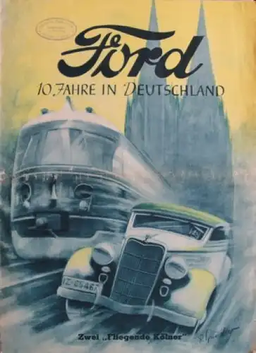 Ford 1936 "10 Jahre in Deutschland" Automobilprospekt (3684)