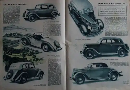 Ford 1936 "10 Jahre in Deutschland" Automobilprospekt (3684)