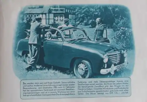 Goliath Modellprogramm 1952 Automobilprospekt (3695)
