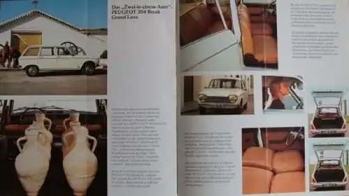 Peugeot 204 Modellprogramm 1974 Automobilprospekt (3692)