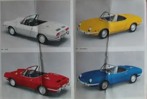 Fiat 850 Sport Spider 1972 Farbkarte (3722)