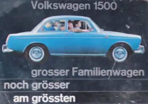 Volkswagen 1500 Modellprogramm 1963 "Grosser Familienwagen" Automobilprospekt (3719)